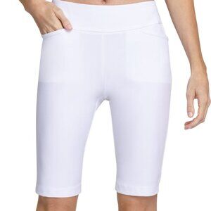 Women's Tail Side Insert 11" Golf Shorts Size 2 White Bermuda UPF 50 Pull On NEW